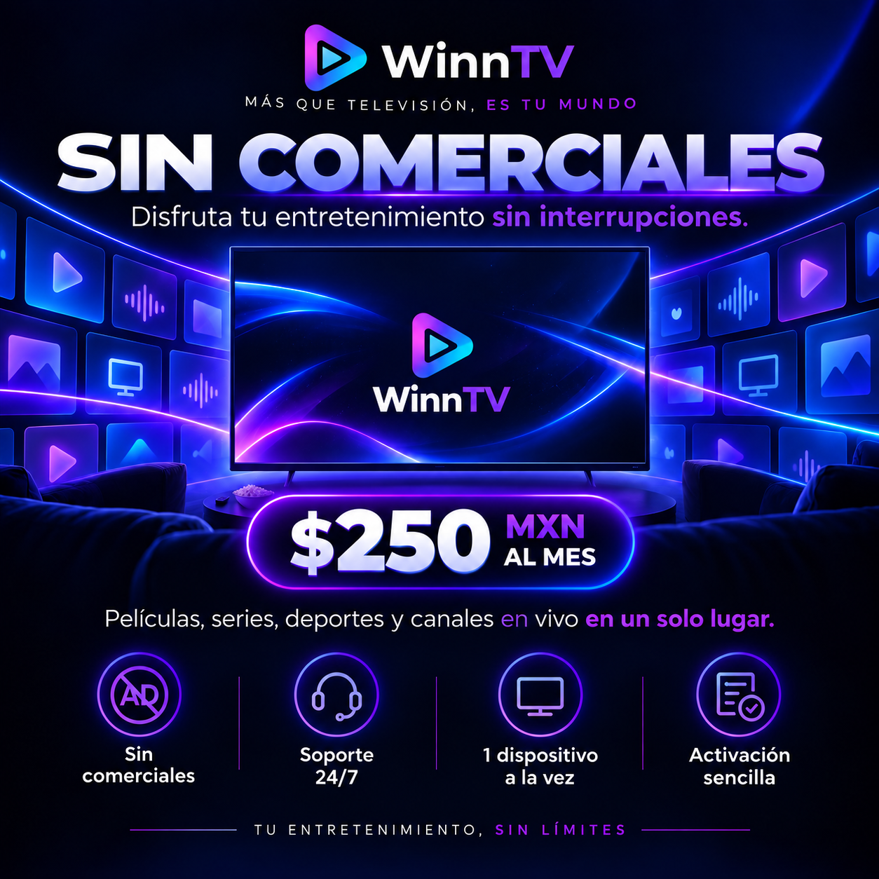 DISPOSITIVO WINNTV + 1 MES GRATIS